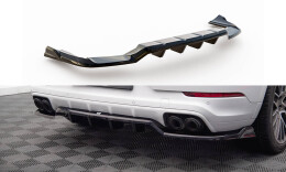 Mittlerer Cup Diffusor Heck Ansatz DTM Look für Porsche Cayenne Coupe Mk3 schwarz Hochglanz