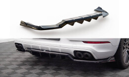 Mittlerer Cup Diffusor Heck Ansatz DTM Look passend für Porsche Cayenne Coupe / SUV Mk3 schwarz Hochglanz