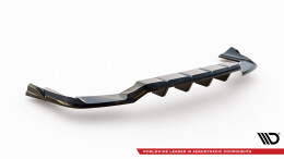 Mittlerer Cup Diffusor Heck Ansatz DTM Look passend für Porsche Cayenne Coupe / SUV Mk3 schwarz Hochglanz