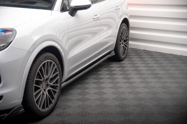 Seitenschweller Ansatz Cup Leisten passend für Porsche Cayenne Coupe / SUV Mk3 schwarz Hochglanz