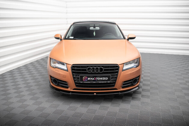 Cup Spoilerlippe Front Ansatz V.1 passend für Audi A7 C7 schwarz Hochglanz