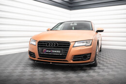 Cup Spoilerlippe Front Ansatz V.1 passend für Audi A7 C7 schwarz Hochglanz