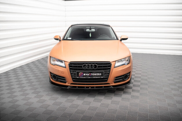 Cup Spoilerlippe Front Ansatz V.2 passend für Audi A7 C7 schwarz Hochglanz