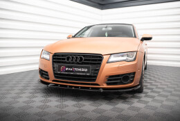 Cup Spoilerlippe Front Ansatz V.2 passend für Audi A7 C7 schwarz Hochglanz