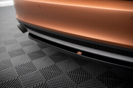 Mittlerer Cup Diffusor Heck Ansatz für Audi A7 C7 schwarz Hochglanz