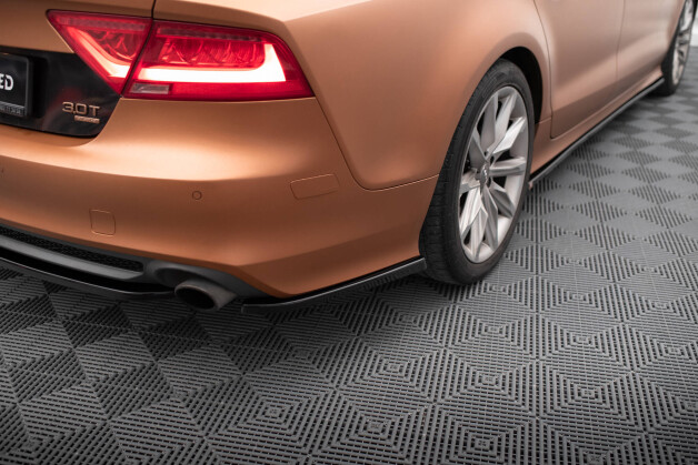Heck Ansatz Flaps Diffusor V.2 passend für Audi A7 S-Line C7 schwarz Hochglanz