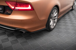 Heck Ansatz Flaps Diffusor für Audi A7 C7 schwarz...