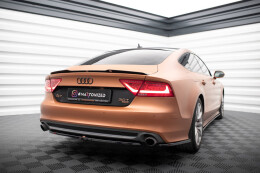 Heck Ansatz Flaps Diffusor V.2 für Audi A7 S-Line C7 schwarz Hochglanz