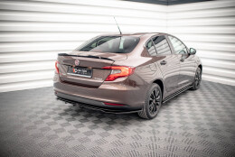 Mittlerer Cup Diffusor Heck Ansatz DTM Look passend für Fiat Tipo S Limousine Mk1 schwarz Hochglanz