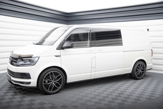Seitenschweller Ansatz Cup Leisten passend für VW T6 Lang Facelift schwarz Hochglanz