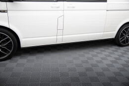 Seitenschweller Ansatz Cup Leisten für Volkswagen T6 Long Facelift schwarz Hochglanz