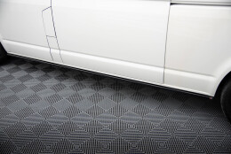 Seitenschweller Ansatz Cup Leisten passend für VW T6 Lang Facelift schwarz Hochglanz