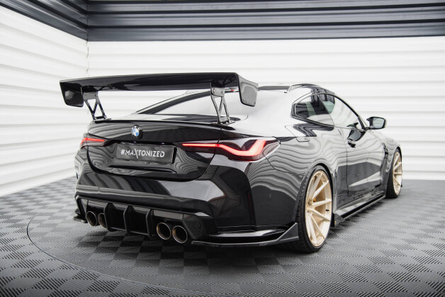 Street+ Heck Ansatz Flaps V.4 passend für BMW M4 G82 / G82 FL schwarz Hochglanz