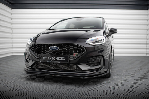 Cup Spoilerlippe Front Ansatz V.1 für Ford Fiesta ST / ST-line Mk8 FL schwarz Hochglanz