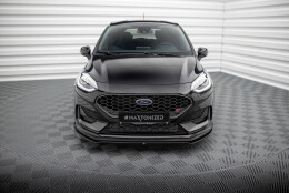 Street+ Spoilerlippe Front Ansatz V.1 passend für Ford Fiesta ST / ST-line Mk8 FL schwarz Hochglanz