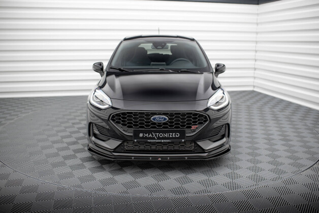 Street+ Spoilerlippe Front Ansatz V.2 passend für Ford Fiesta ST / ST-line Mk8 FL schwarz Hochglanz