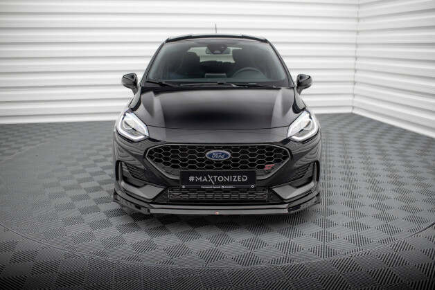 Street+ Spoilerlippe Front Ansatz V.3 passend für Ford Fiesta ST / ST-line Mk8 FL schwarz Hochglanz