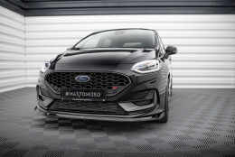 Cup Spoilerlippe Front Ansatz V.3 passend für Ford Fiesta ST / ST-line Mk8 Facelift schwarz Hochglanz