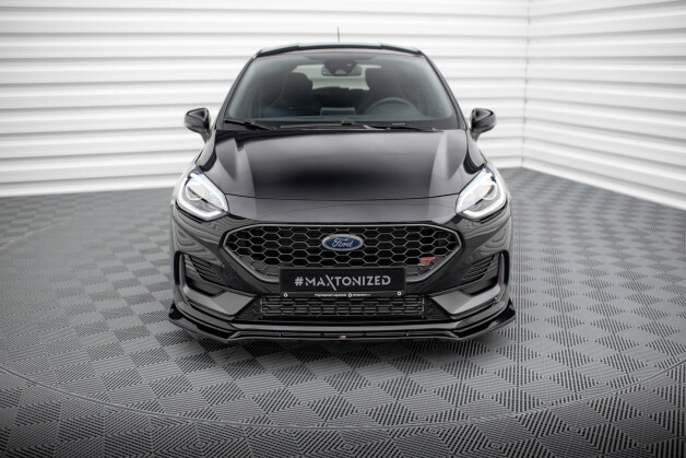 Street+ Spoilerlippe Front Ansatz V.4 passend für Ford Fiesta ST / ST-line Mk8 FL schwarz Hochglanz