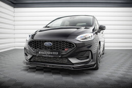 Street+ Spoilerlippe Front Ansatz V.4 passend für Ford Fiesta ST / ST-line Mk8 FL schwarz Hochglanz