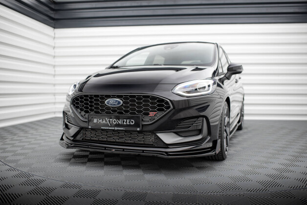 Street+ Spoilerlippe Front Ansatz V.4 + Flaps passend für Ford Fiesta ST / ST-line Mk8 FL