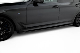 Seitenschweller Ansatz Cup Leisten passend für BMW M550i / M550d Limousine G30 / G30 Facelift schwarz Hochglanz