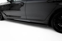 Seitenschweller Ansatz Cup Leisten passend für BMW M550i / M550d Limousine G30 / G30 Facelift schwarz Hochglanz