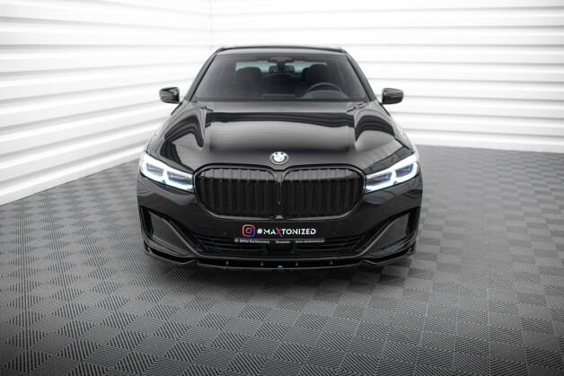 Cup Spoilerlippe Front Ansatz V.1 passend für BMW 7 G11 / G12 Facelift schwarz Hochglanz