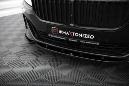 Cup Spoilerlippe Front Ansatz V.1 passend für BMW 7 G11 / G12 Facelift schwarz Hochglanz