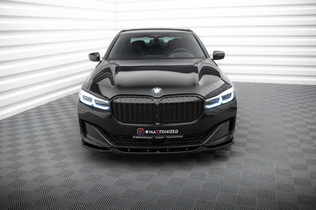 Cup Spoilerlippe Front Ansatz V.2 passend für BMW 7 G11 / G12 Facelift schwarz Hochglanz