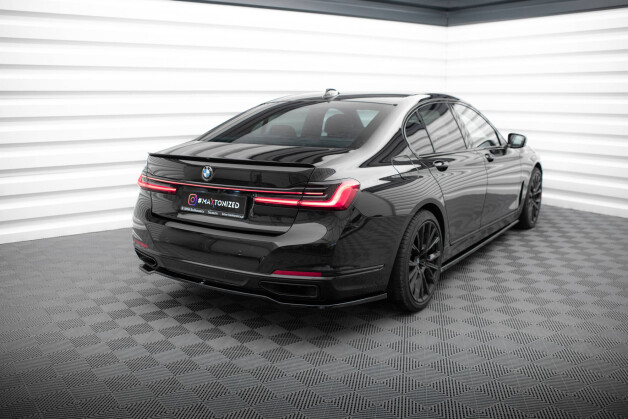 Mittlerer Cup Diffusor Heck Ansatz passend für BMW 7 G11 / G12 Facelift schwarz Hochglanz