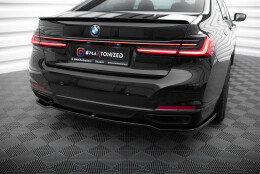 Mittlerer Cup Diffusor Heck Ansatz passend für BMW 7 G11 / G12 Facelift schwarz Hochglanz