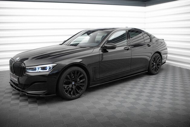 Seitenschweller Ansatz Cup Leisten passend für BMW 7 G11 schwarz Hochglanz