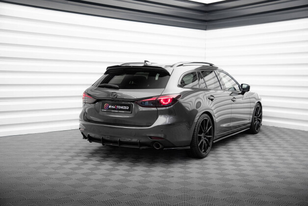 Street Pro Heckschürze Heck Ansatz Diffusor passend für Mazda 6 Mk3 Facelift schwarz-rot
