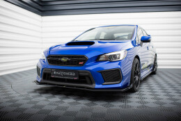 Street Pro Cup Spoilerlippe Front Ansatz passend für Subaru WRX STI Mk1 Facelift SCHWARZ+ HOCHGLANZ FLAPS