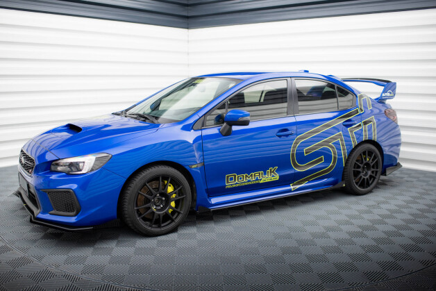 Street Pro Seitenschweller Ansatz Cup Leisten passend für Subaru WRX STI Mk1 SCHWARZ+ HOCHGLANZ FLAPS