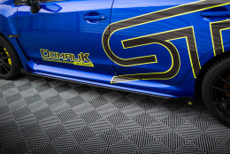 Street Pro Seitenschweller Ansatz Cup Leisten passend für Subaru WRX STI Mk1 SCHWARZ+ HOCHGLANZ FLAPS