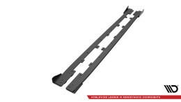 Street Pro Seitenschweller Ansatz Cup Leisten passend für Subaru WRX STI Mk1 SCHWARZ+ HOCHGLANZ FLAPS