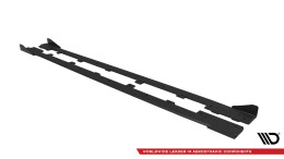 Street Pro Seitenschweller Ansatz Cup Leisten passend für Subaru WRX STI Mk1 SCHWARZ+ HOCHGLANZ FLAPS