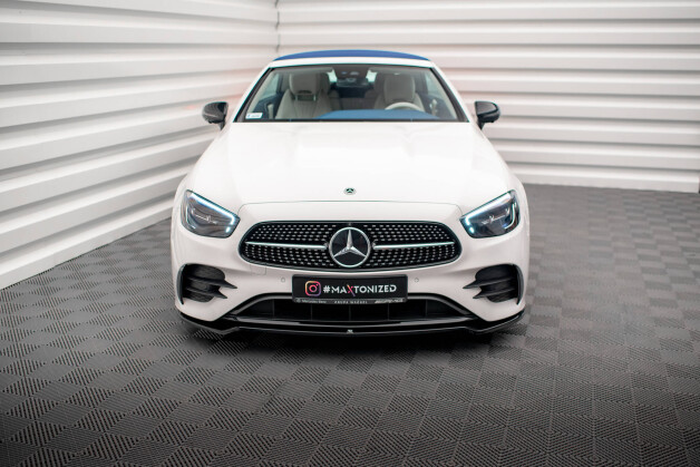 Cup Spoilerlippe Front Ansatz V.1 passend für Mercedes-Benz E-Klasse W213 Coupe Facelift (C238 Facelift) / Cabriolet (A238 Facelift) AMG-Line / 53 AMG schwarz Hochglanz
