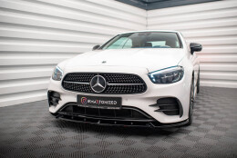 Cup Spoilerlippe Front Ansatz V.2 passend für Mercedes-Benz E-Klasse W213 Coupe Facelift (C238 Facelift) / Cabriolet (A238 Facelift) AMG-Line / 53 AMG schwarz Hochglanz