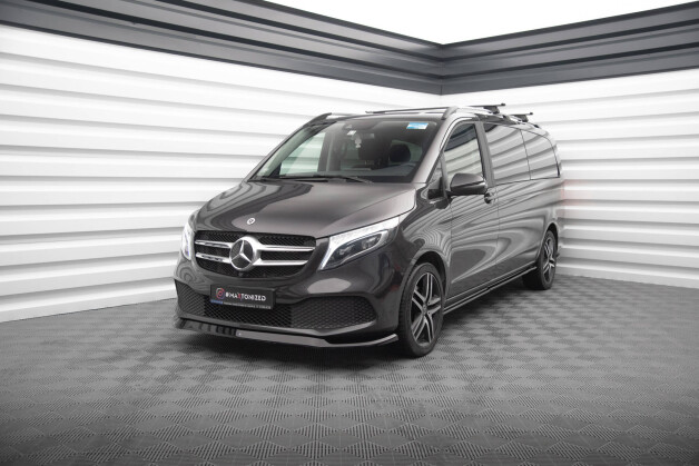 Cup Spoilerlippe Front Ansatz V.1 passend für Mercedes-Benz V-Klasse W447 Facelift schwarz Hochglanz