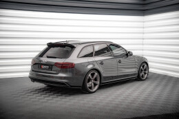 Heck Ansatz Flaps Diffusor V.2 für Audi A4 S-Line Avant B8 Facelift schwarz Hochglanz