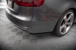 Heck Ansatz Flaps Diffusor V.2 für Audi A4 S-Line Avant B8 Facelift schwarz Hochglanz