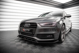 Street+ Spoilerlippe Front Ansatz V.3 passend für Audi A4 S-Line / S4 B8 FL schwarz Hochglanz