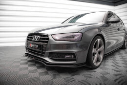 Cup Spoilerlippe Front Ansatz V.4 passend für Audi A4 S-Line / S4 B8 Facelift schwarz Hochglanz