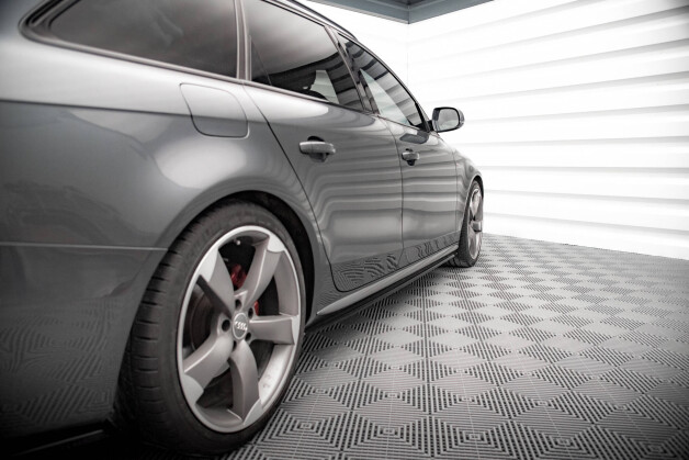 Seitenschweller Ansatz Cup Leisten V.2 passend für Audi A4 / A4 S-Line / S4 B8 schwarz Hochglanz