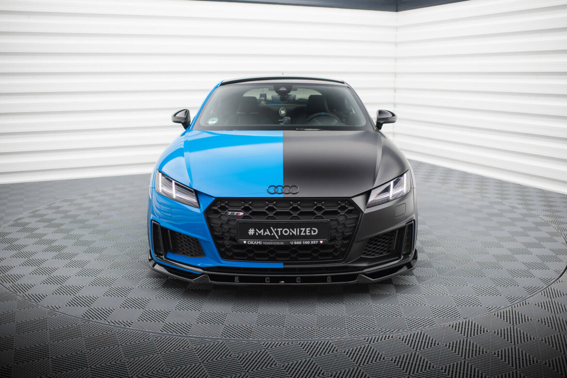 Cup Spoilerlippe Front Ansatz V 1 für Audi TT S 8S Facelift schwarz H 199 00