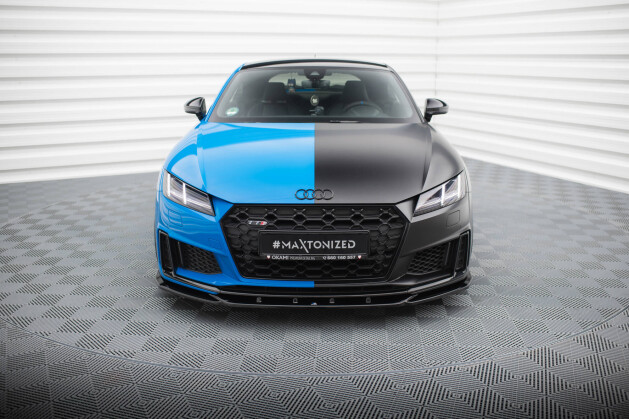 Cup Spoilerlippe Front Ansatz V.2 für Audi TT S / TT S-Line 8S FL schwarz Hochglanz