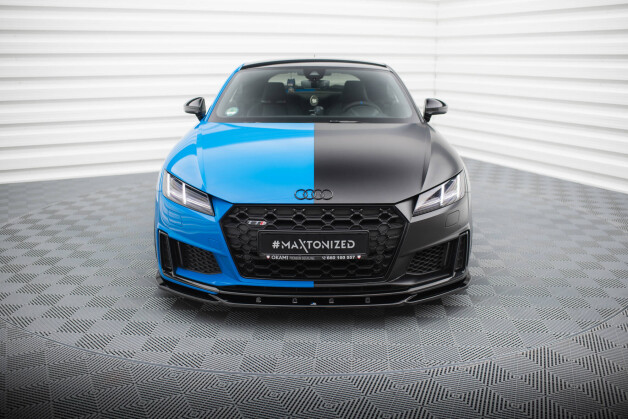 Cup Spoilerlippe Front Ansatz V.2 passend für Audi TT S / TT S-Line 8S Facelift schwarz Hochglanz